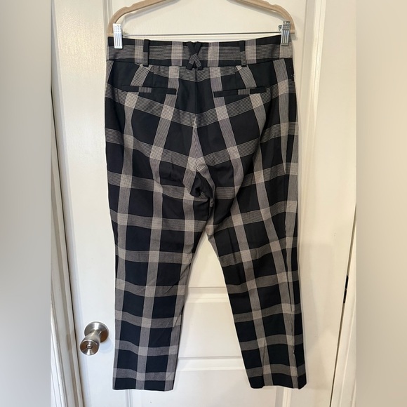 Essential Slim by Anthropologie Women’s Dark Checkered Plaid Trousers - Size 8 - Picture 4 of 9